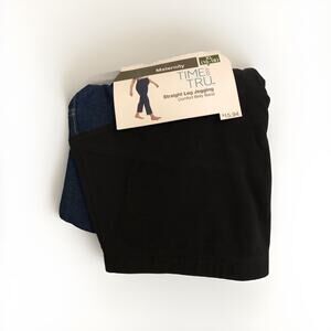 Time and‎ Tru Maternity XL Straight Leg Jegging Comfort Belly Band Dark Denim